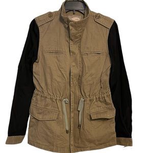 Love 21 Contrast Black Sleeve Utility Jacket